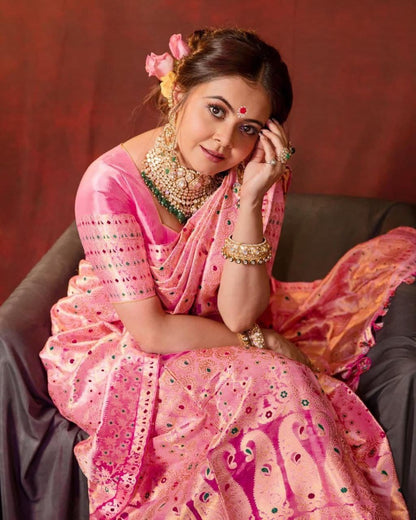 "Elegance personified, grace redefined - Soft Lichi Silk Sarees, for the discerning customer."