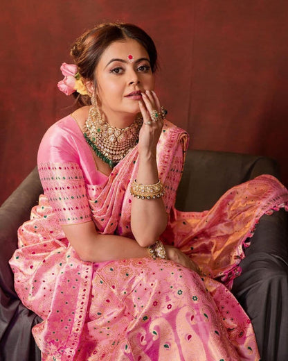 "Elegance personified, grace redefined - Soft Lichi Silk Sarees, for the discerning customer."