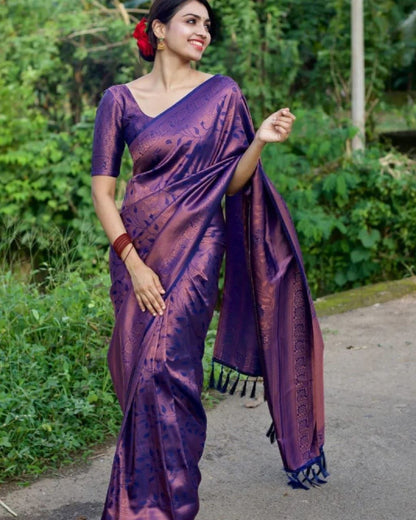 "Elegance woven in every thread, embrace grace with our soft silk golden jari designs."