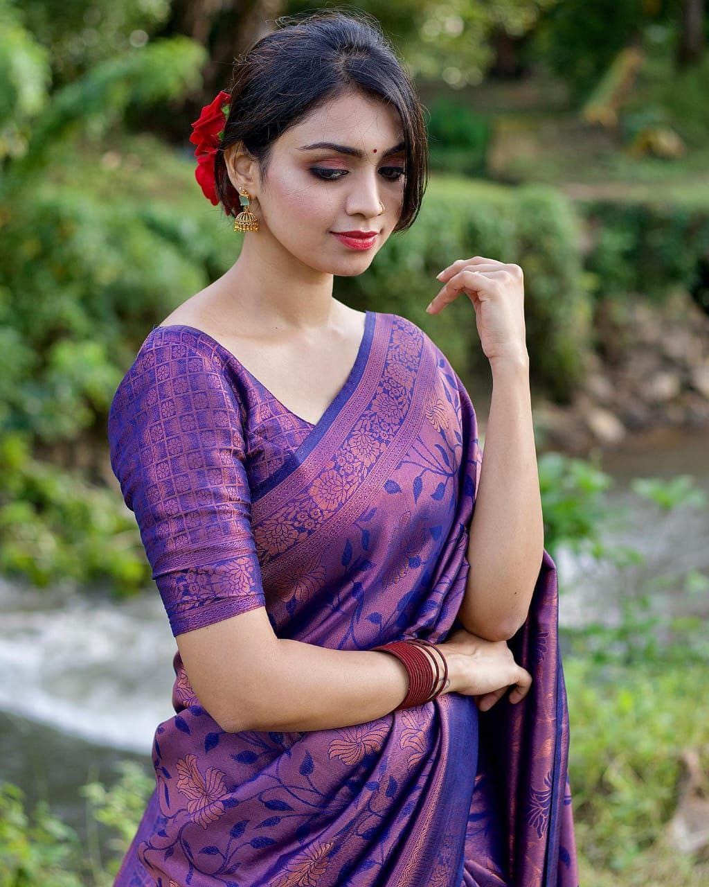 "Elegance woven in every thread, embrace grace with our soft silk golden jari designs."