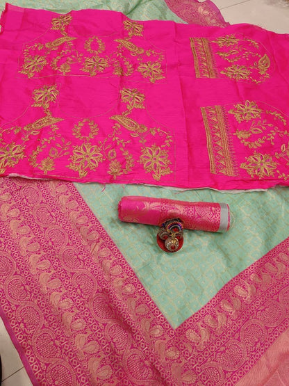 "Elegance Woven in Threads: Soft Banarasi Lichi Silk, Your Timeless Style Companion!"