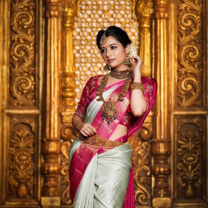 "Elegance Woven in Threads: Soft Banarasi Lichi Silk, Your Timeless Style Companion!"