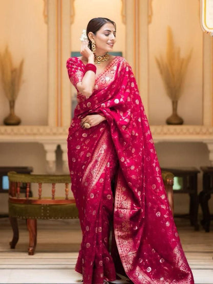 "Wrap yourself in elegance with Banarasi Silk."