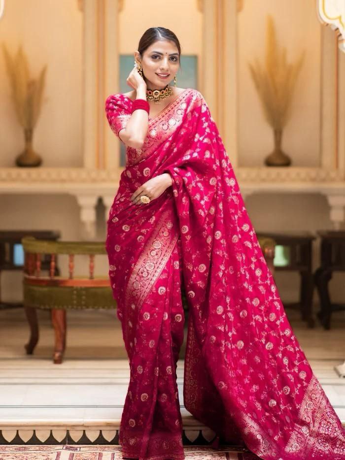 "Wrap yourself in elegance with Banarasi Silk."