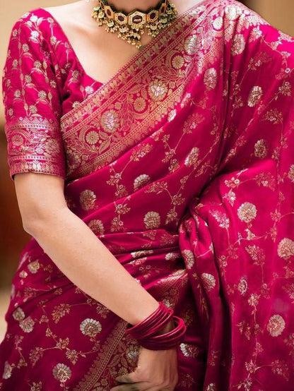 "Wrap yourself in elegance with Banarasi Silk."