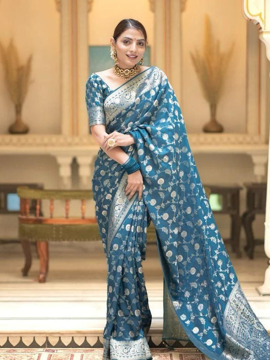 "Elegance Woven in Every Thread: Banarasi Silk Sarees, Timeless Tradition, Modern Elegance."