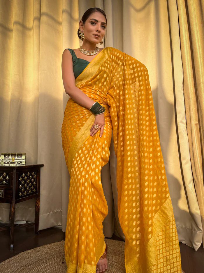 "Elegance Unveiled: Experience the Timeless Grace of Banarasi Silk Sarees on our New Online Shelves!"