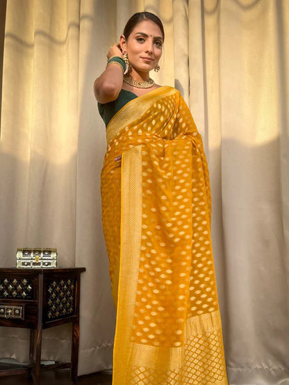 "Elegance Unveiled: Experience the Timeless Grace of Banarasi Silk Sarees on our New Online Shelves!"