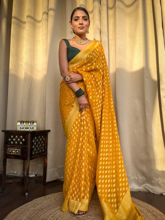 "Elegance Unveiled: Experience the Timeless Grace of Banarasi Silk Sarees on our New Online Shelves!"