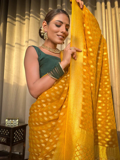 "Elegance Unveiled: Experience the Timeless Grace of Banarasi Silk Sarees on our New Online Shelves!"