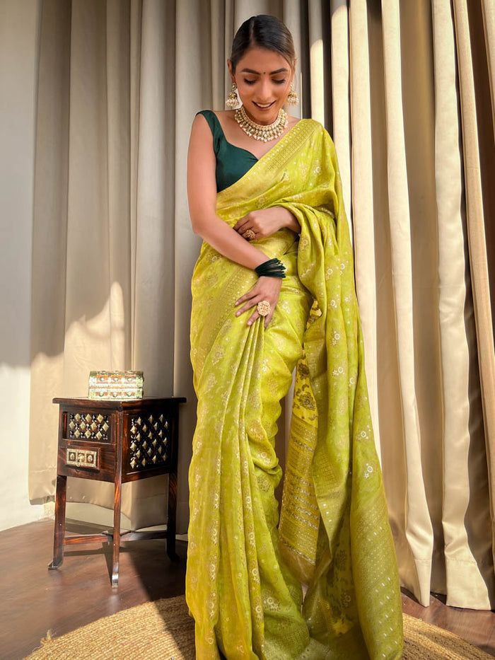 "Embrace elegance, drape in tradition – Banarasi Shoft silk, where beauty meets heritage."