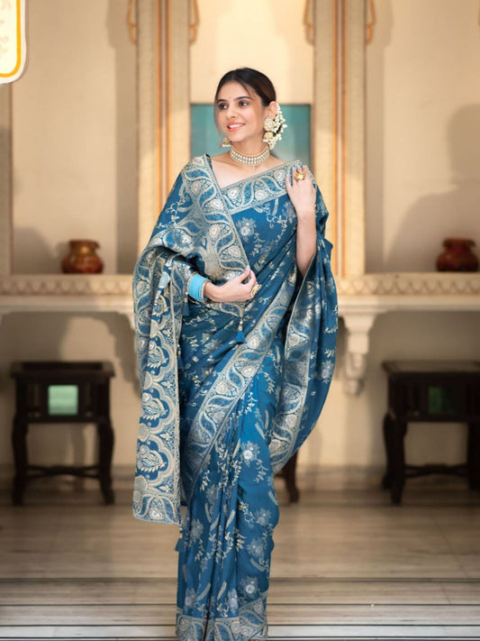 "Elegance woven with tradition: Embrace the timeless allure of our New Silk sarees."