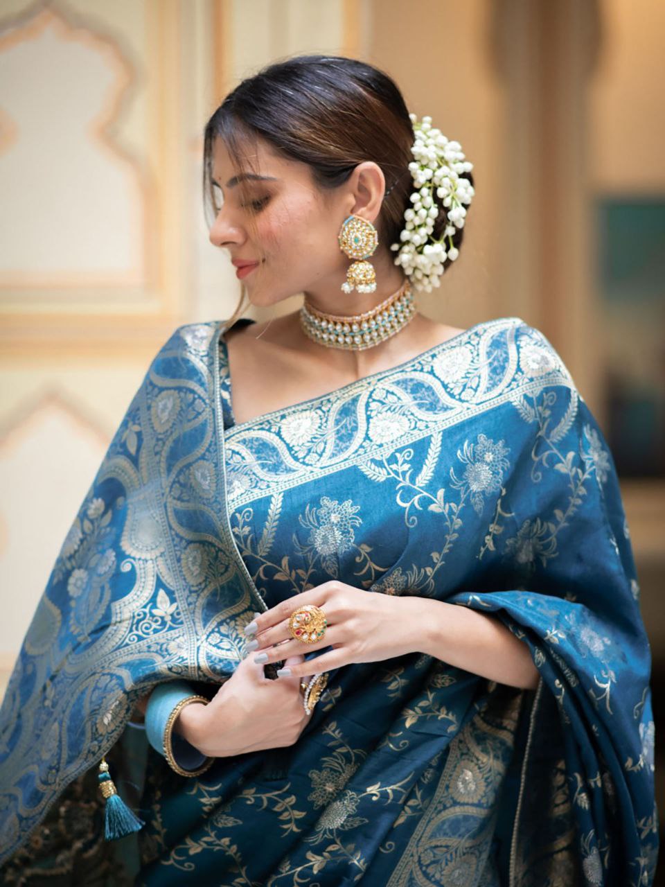 "Elegance woven with tradition: Embrace the timeless allure of our New Silk sarees."