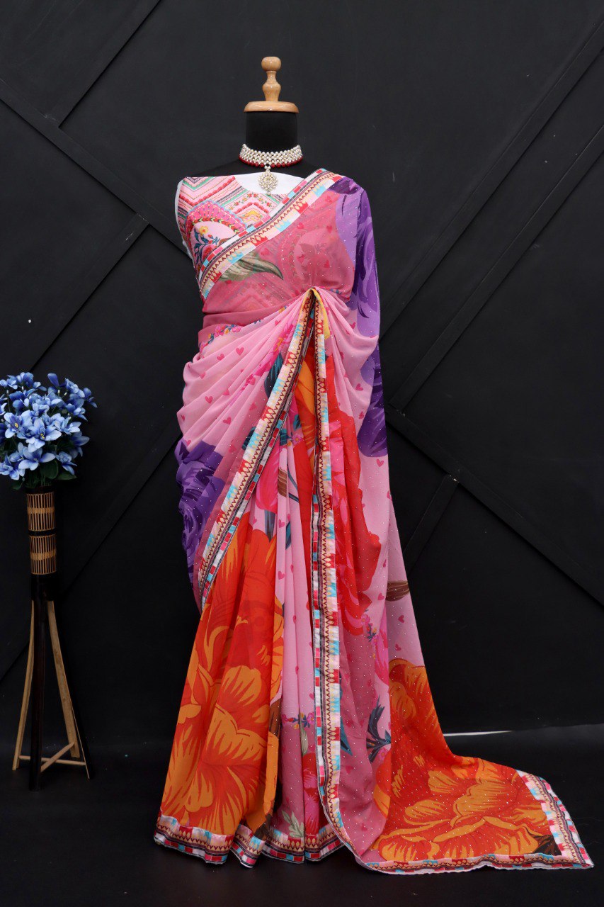 "Elegance in Every Drape: Faux Georgette Sarees"