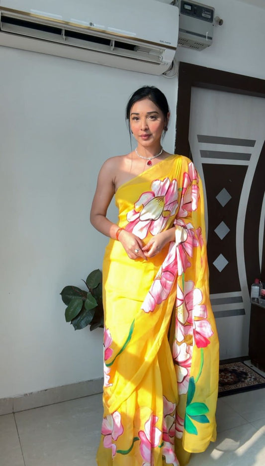 "Shine in Every Fold with our Organza Silk Saree!"
