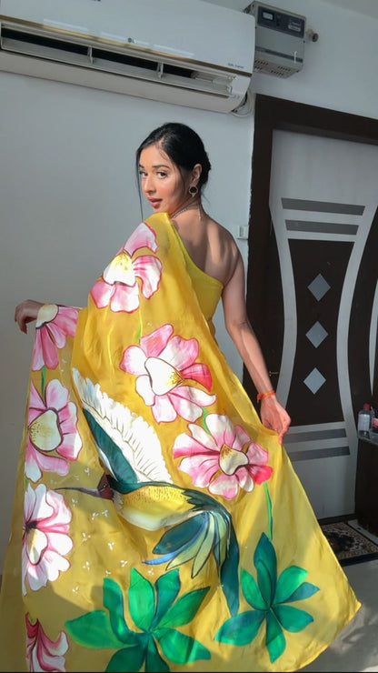 "Shine in Every Fold with our Organza Silk Saree!"