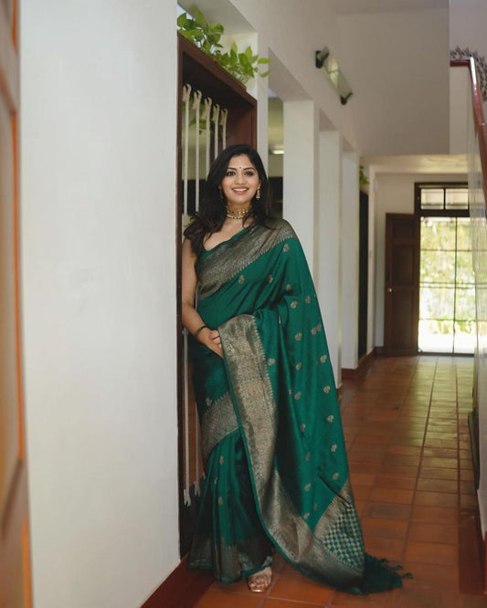 "Wrap yourself in elegance with our soft silk sarees."