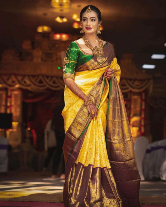"Embrace elegance with our soft silk copper saree – where tradition meets contemporary grace."