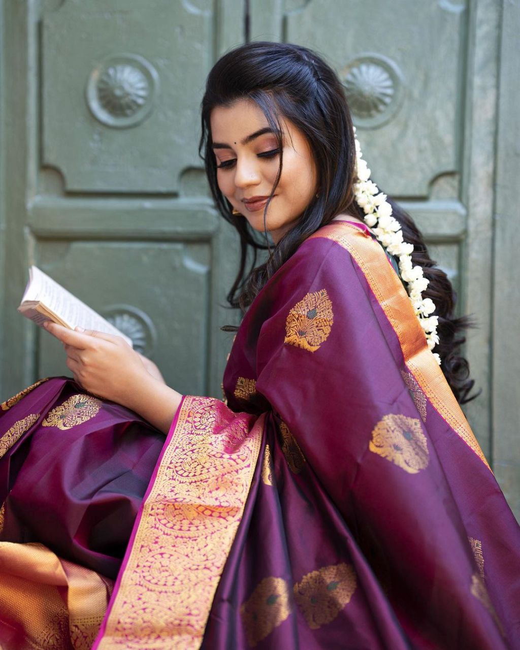 "Embrace elegance with our soft silk copper sarees – where tradition meets luxury."