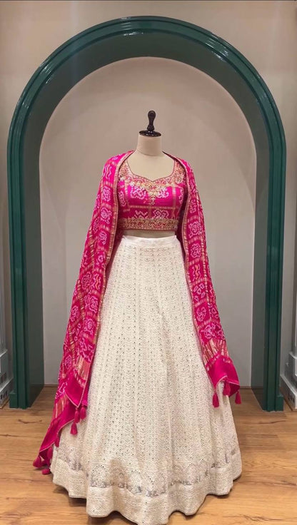 "Faux Georgette Lehenga Choli: Unveil your radiance in timeless grace."