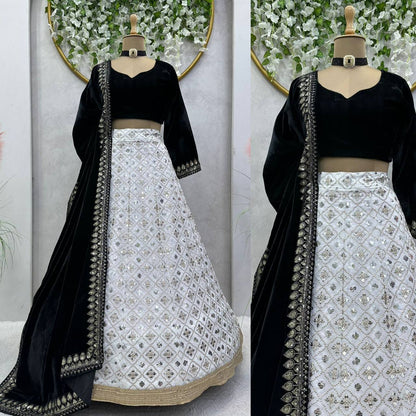 "Faux Georgette Lehenga Choli: Unleash your inner radiance with every twirl."