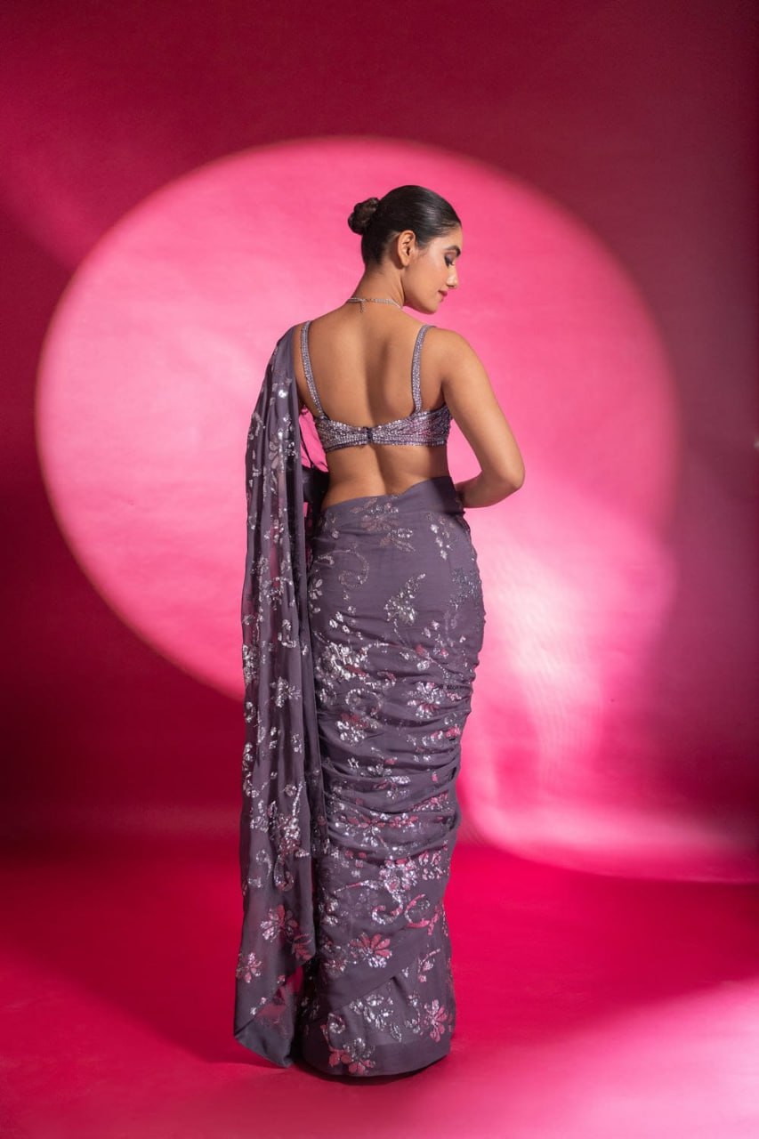 "Flowing Grace, Effortless Charm: The Beauty of Georgette Sarees"