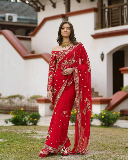 "Flowing Grace, Effortless Charm: Elevate Your Style with Georgette Sarees"
