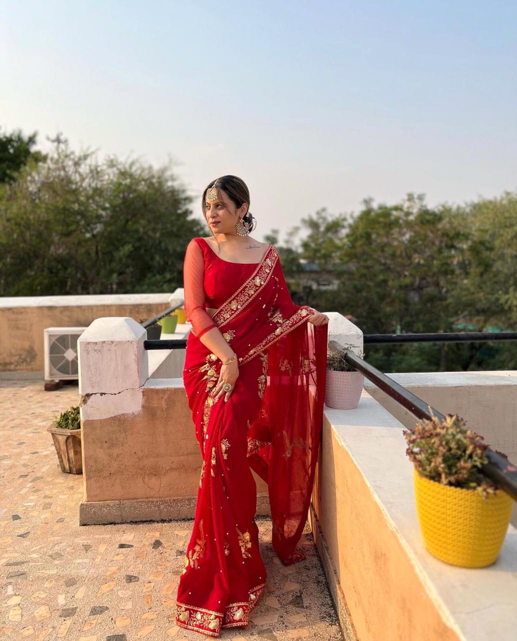 "Flowing Grace, Effortless Charm: Elevate Your Style with Georgette Sarees"