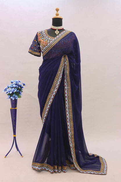 "Flowing Beauty: Experience the Grace of Georgette Sarees"