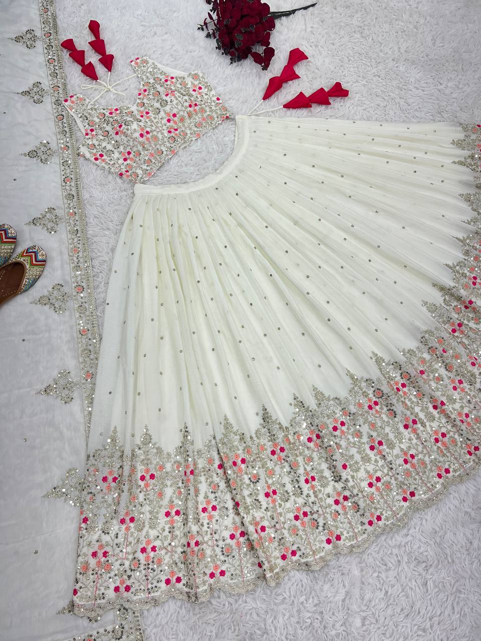 Wedding Collection Lehenga Choli With Full Heavy Embroidery Sequence Work