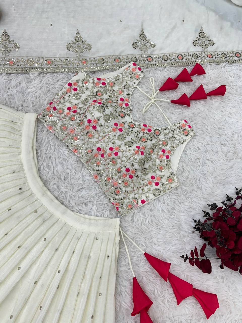 Wedding Collection Lehenga Choli With Full Heavy Embroidery Sequence Work