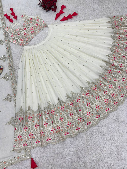 Wedding Collection Lehenga Choli With Full Heavy Embroidery Sequence Work