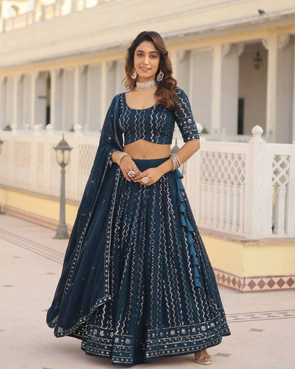 Heavy Faux Gorgette Silk Fabric Lehenga Choli