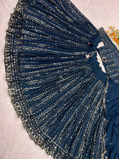 Heavy Faux Gorgette Silk Fabric Lehenga Choli