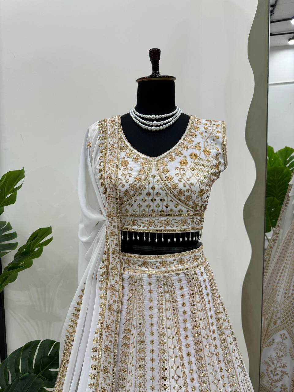 "Elegance in Every Drape: Faux Georgette Lehenga Choli"