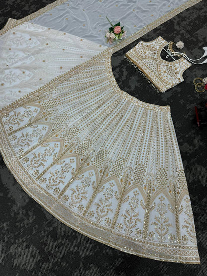 "Elegance in Every Drape: Faux Georgette Lehenga Choli"