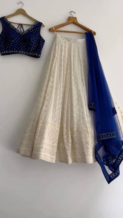 "Tradition Meets Trend with Foux Georgette Lehenga Choli"