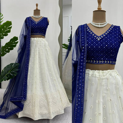 "Tradition Meets Trend with Foux Georgette Lehenga Choli"