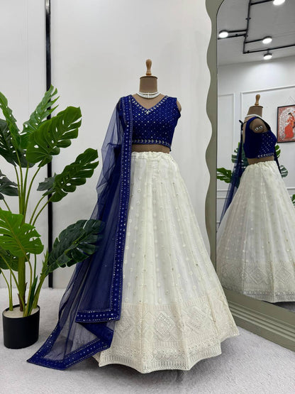 "Tradition Meets Trend with Foux Georgette Lehenga Choli"