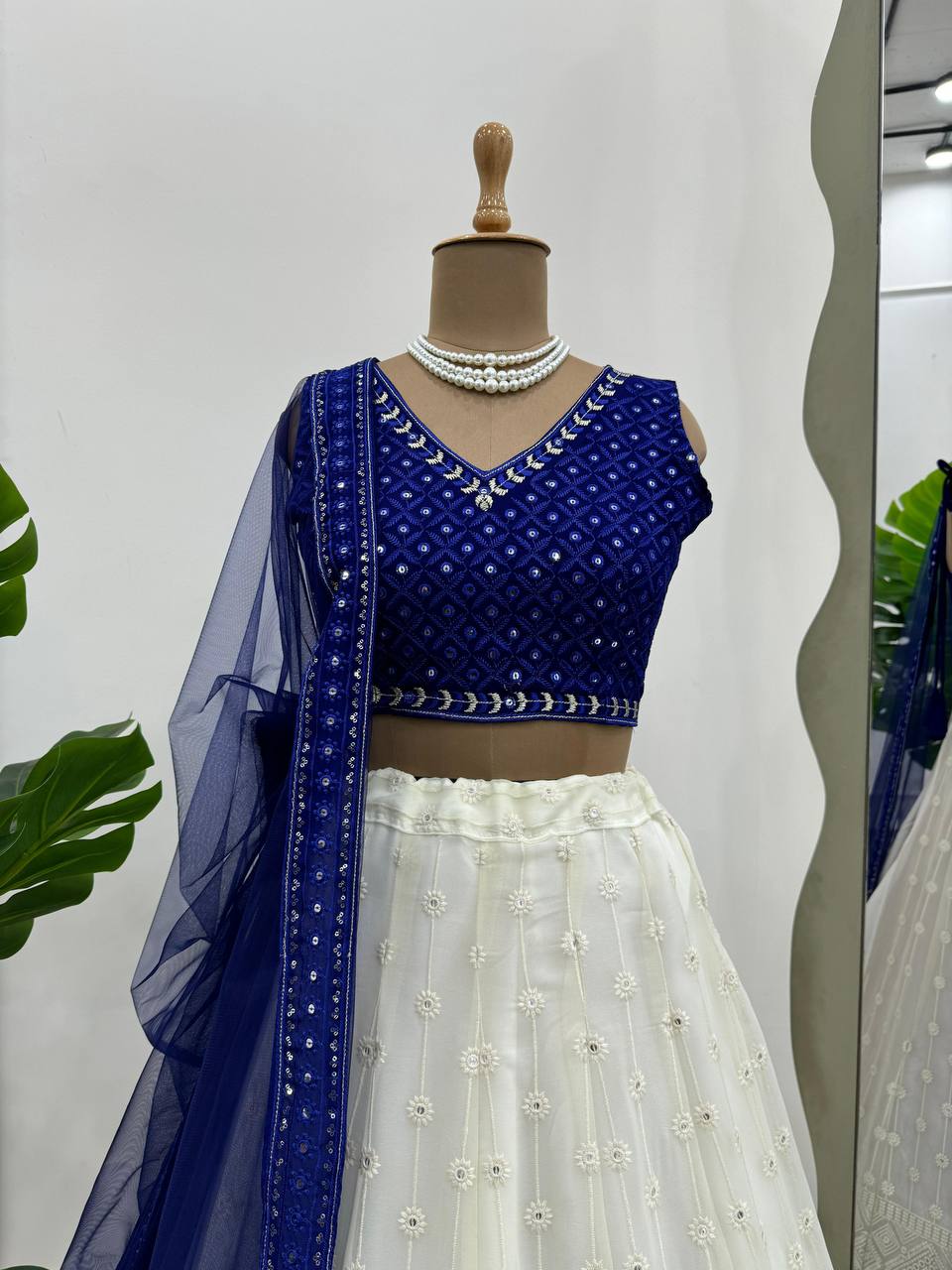 "Tradition Meets Trend with Foux Georgette Lehenga Choli"