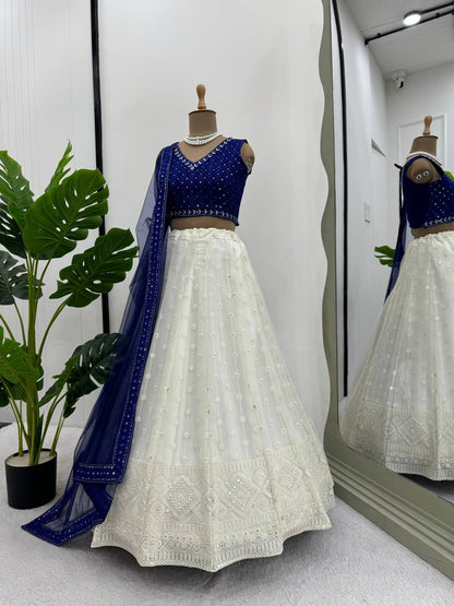 "Tradition Meets Trend with Foux Georgette Lehenga Choli"