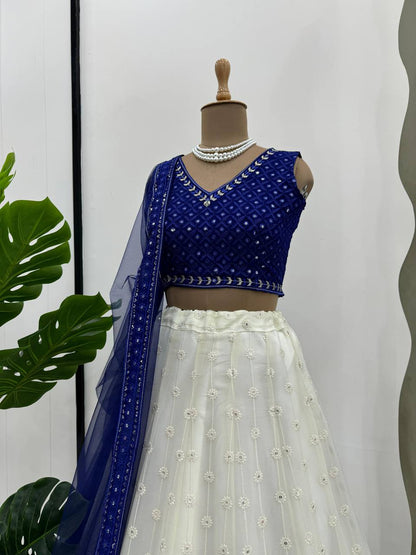 "Tradition Meets Trend with Foux Georgette Lehenga Choli"