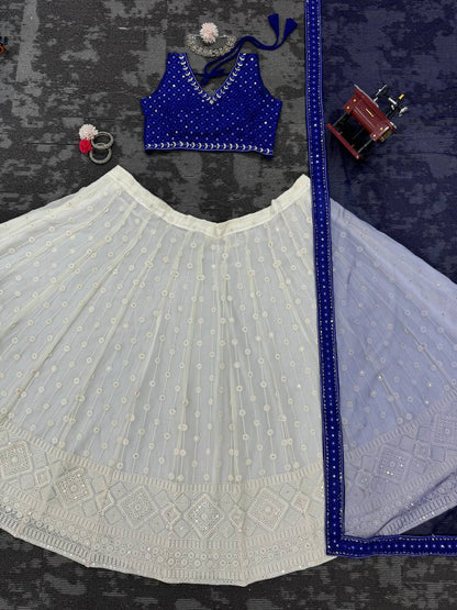 "Tradition Meets Trend with Foux Georgette Lehenga Choli"