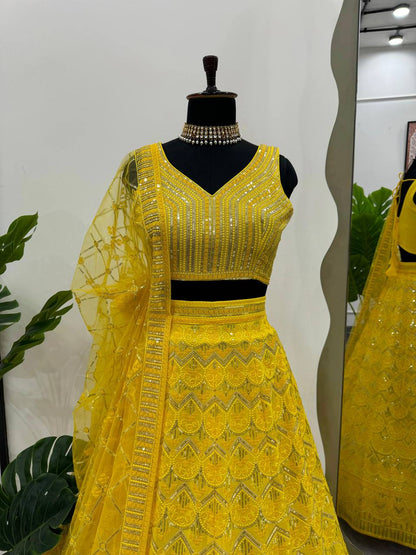 "Unveil Your Royalty in Foux Georgette Lehenga Choli"