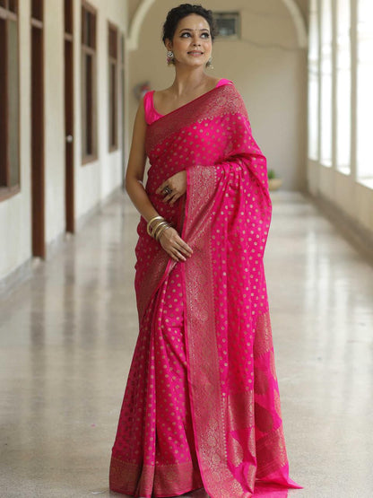 "Elegance Draped in Banarasi Soft Silk"