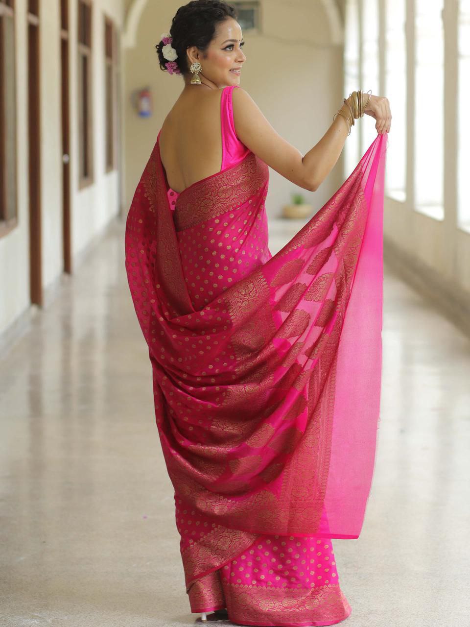 "Elegance Draped in Banarasi Soft Silk"