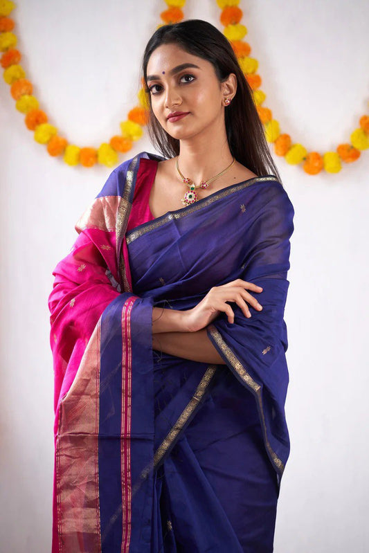 Blue Banarasi Silk Saree