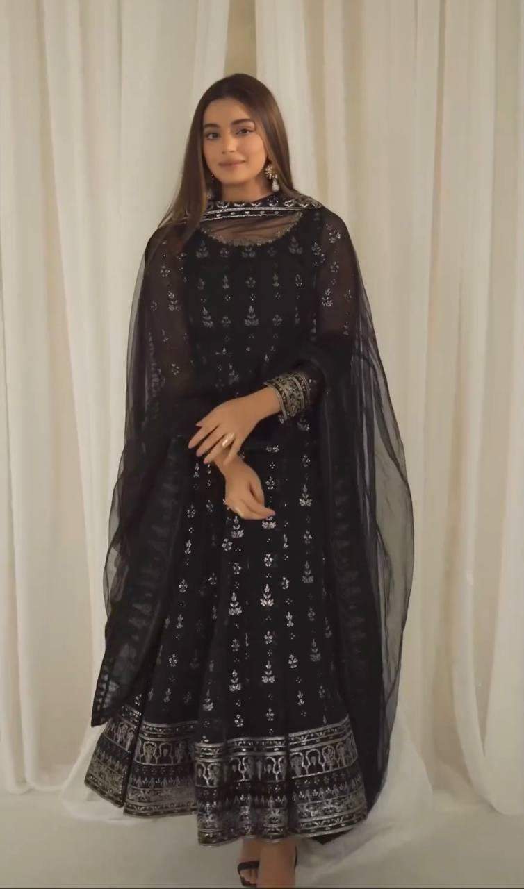 Black Georgette Gown